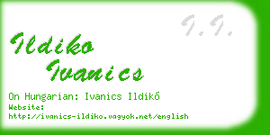 ildiko ivanics business card